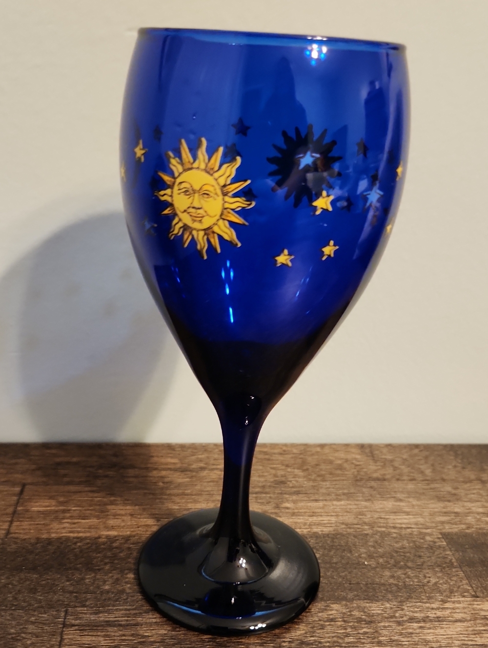 Vintage Libbey Glass Celestial Collection Sun Moon And Stars Wine Glass